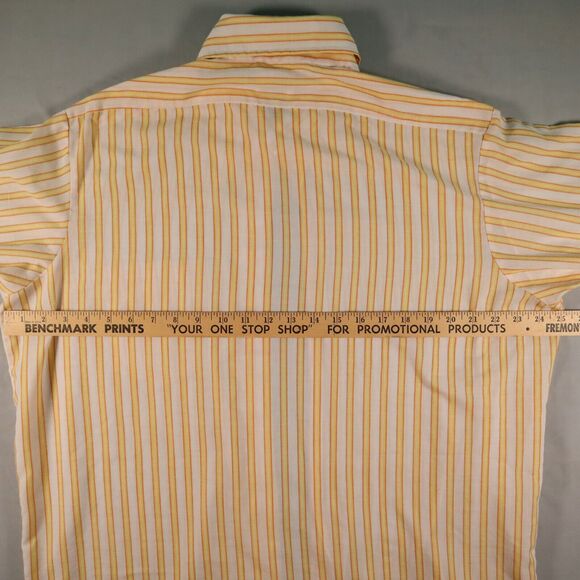Vintage BVD 70s Neva Press Light Cotton Striped Mens Shirt Long Sleeve 16 1/2 34 - Picture 8 of 11